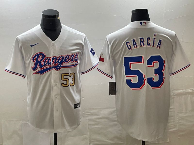 Men Texas Rangers #53 Garcia White Game Nike 2023 MLB Jersey style 2->texas rangers->MLB Jersey